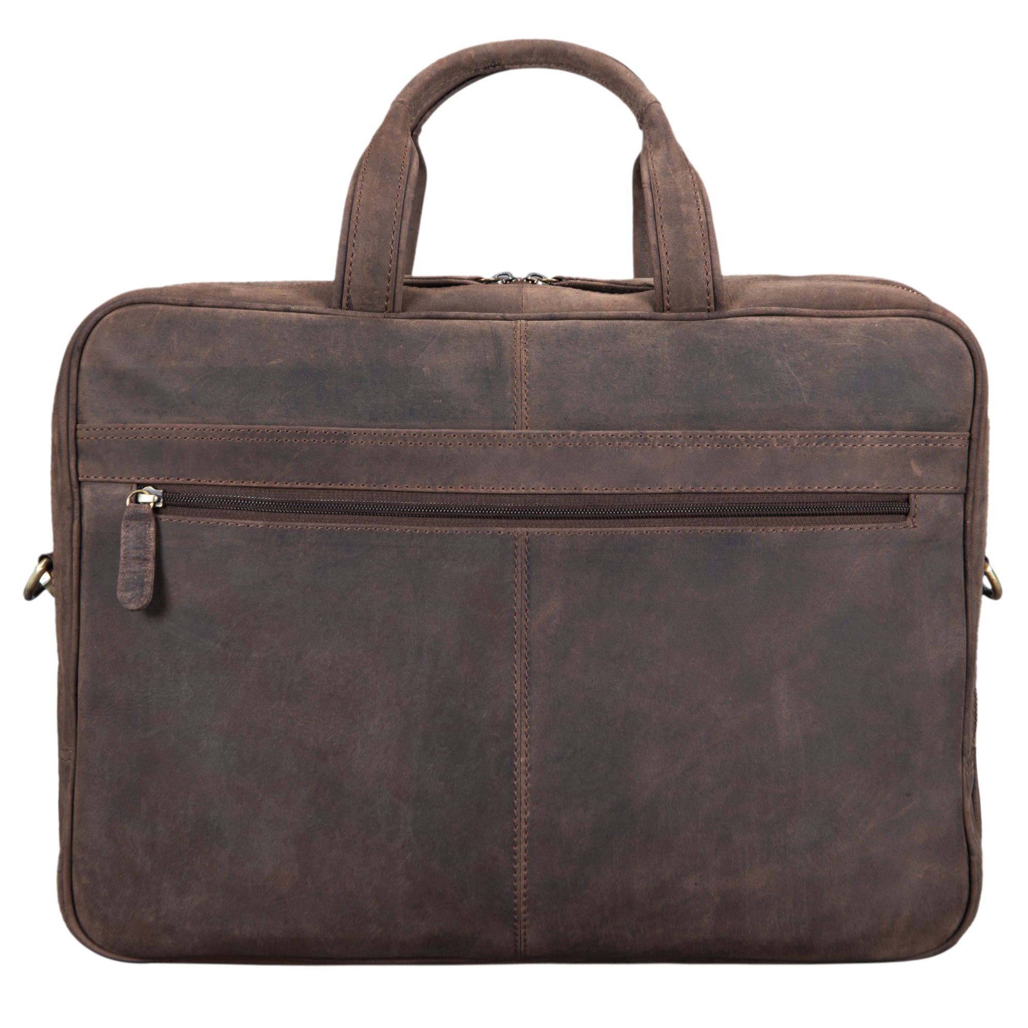 Bürotasche viele Fächer Laptop Leder dunkelbraun