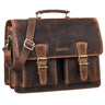 "Jeffrey" Genuine Leather Teacher’s Bag – Large Vintage Briefcase for Men & Women