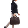 "Excelsior" XXL Real Leather Briefcase for Men 17+ Inch Laptop