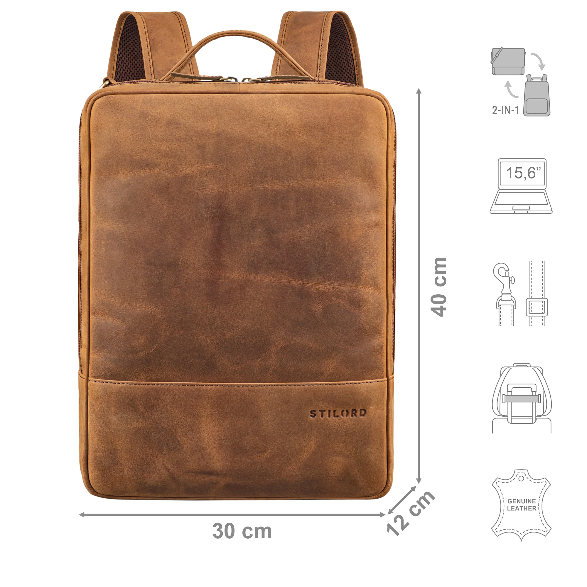 Damen Businessrucksack Herren Braun
