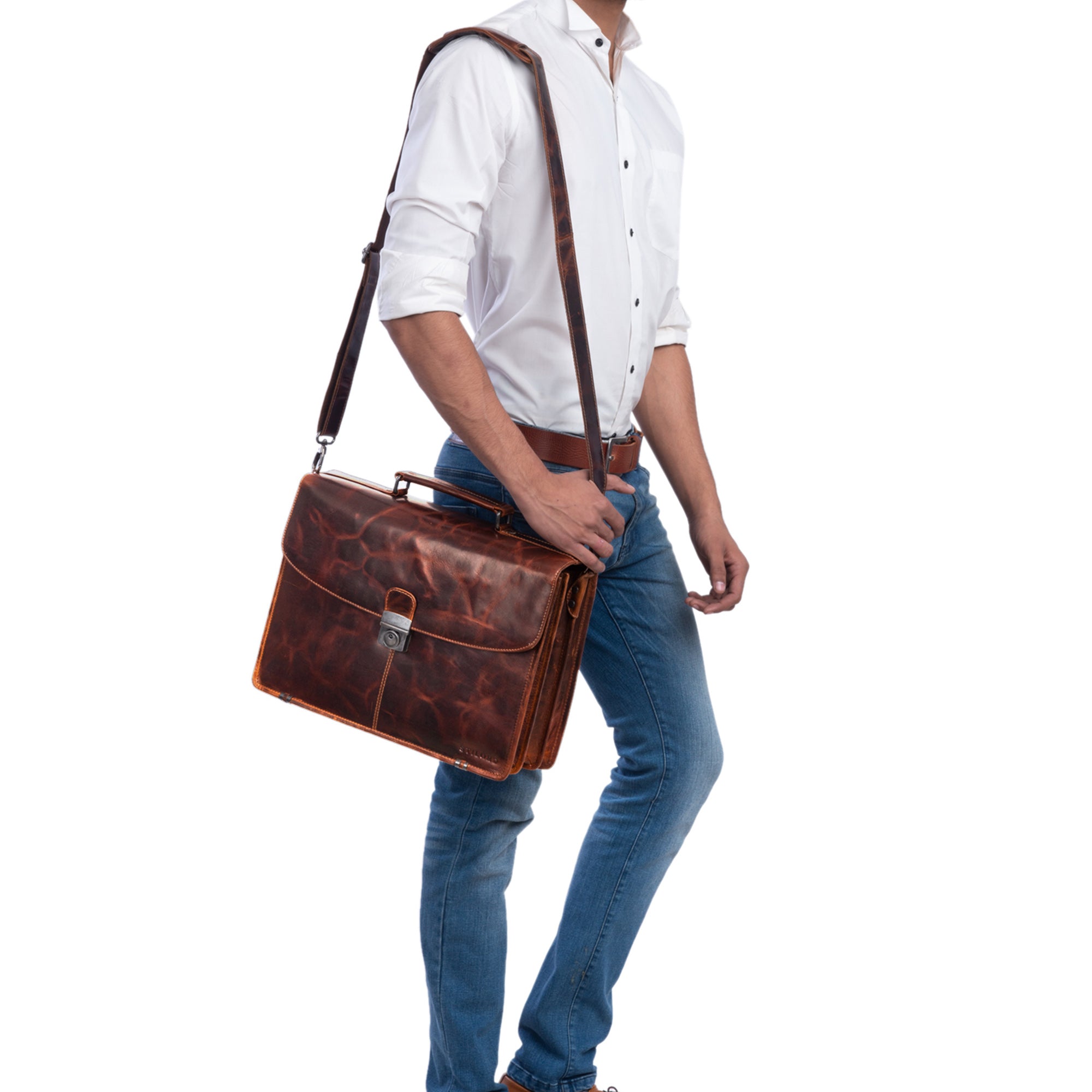 Business Umhängetasche echtes Leder