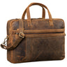 Businesstasche Aktentasche Leder mit 15.6 Zoll Laptopfach