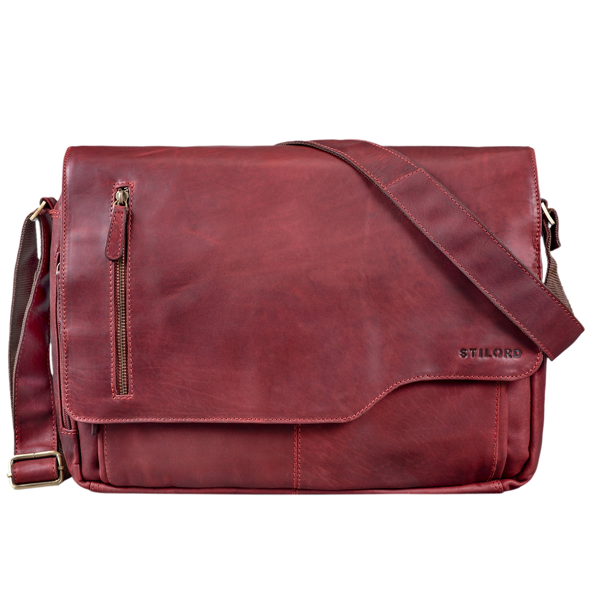 Ledertasche Umhängetasche Vintage DIN A4 rot