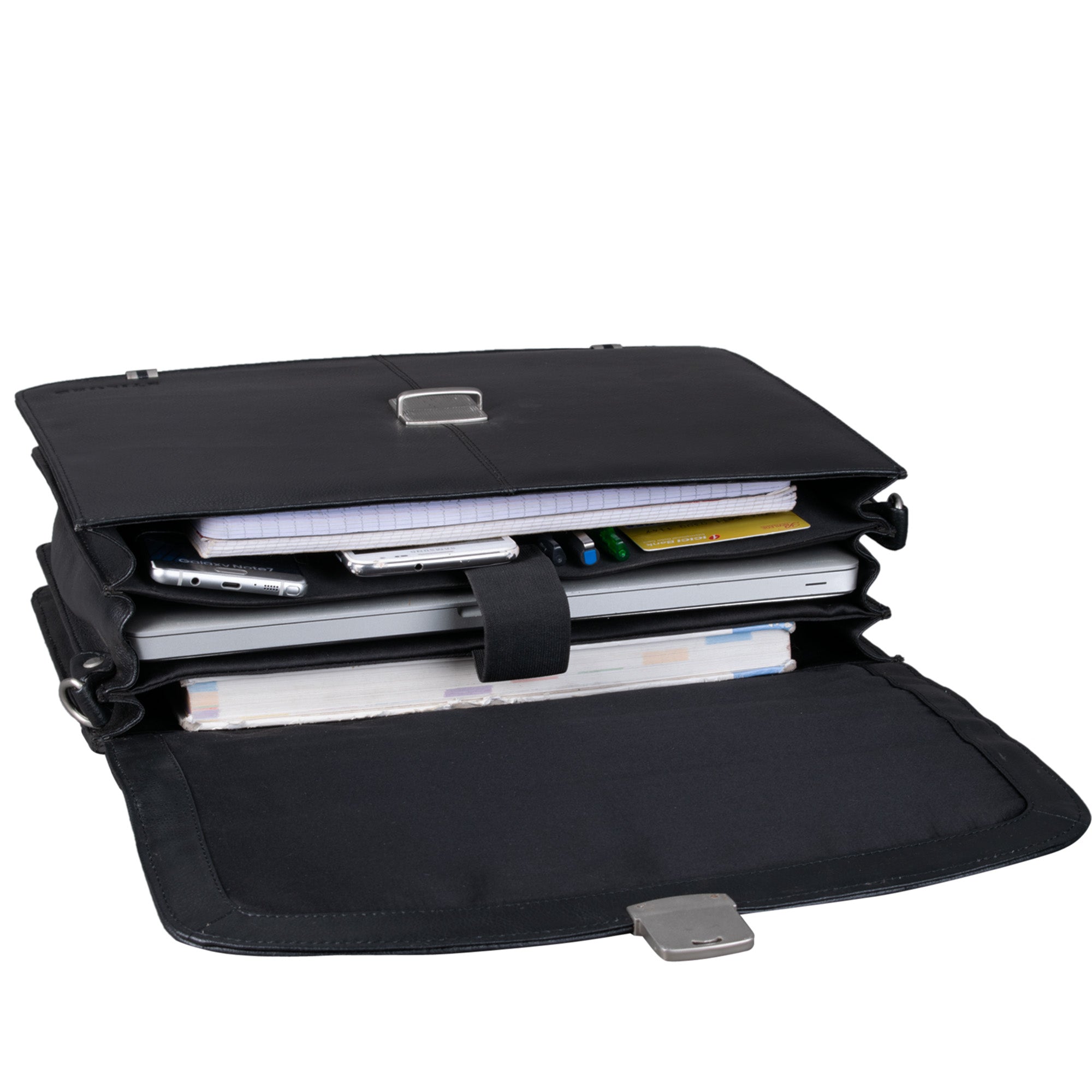 Schwarze Leder Businesstasche