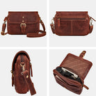 echtleder clutch damen umhängetasche klein cognac