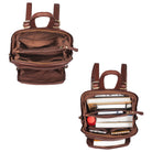 Shopping Rucksack Frauen Echt Leder braun