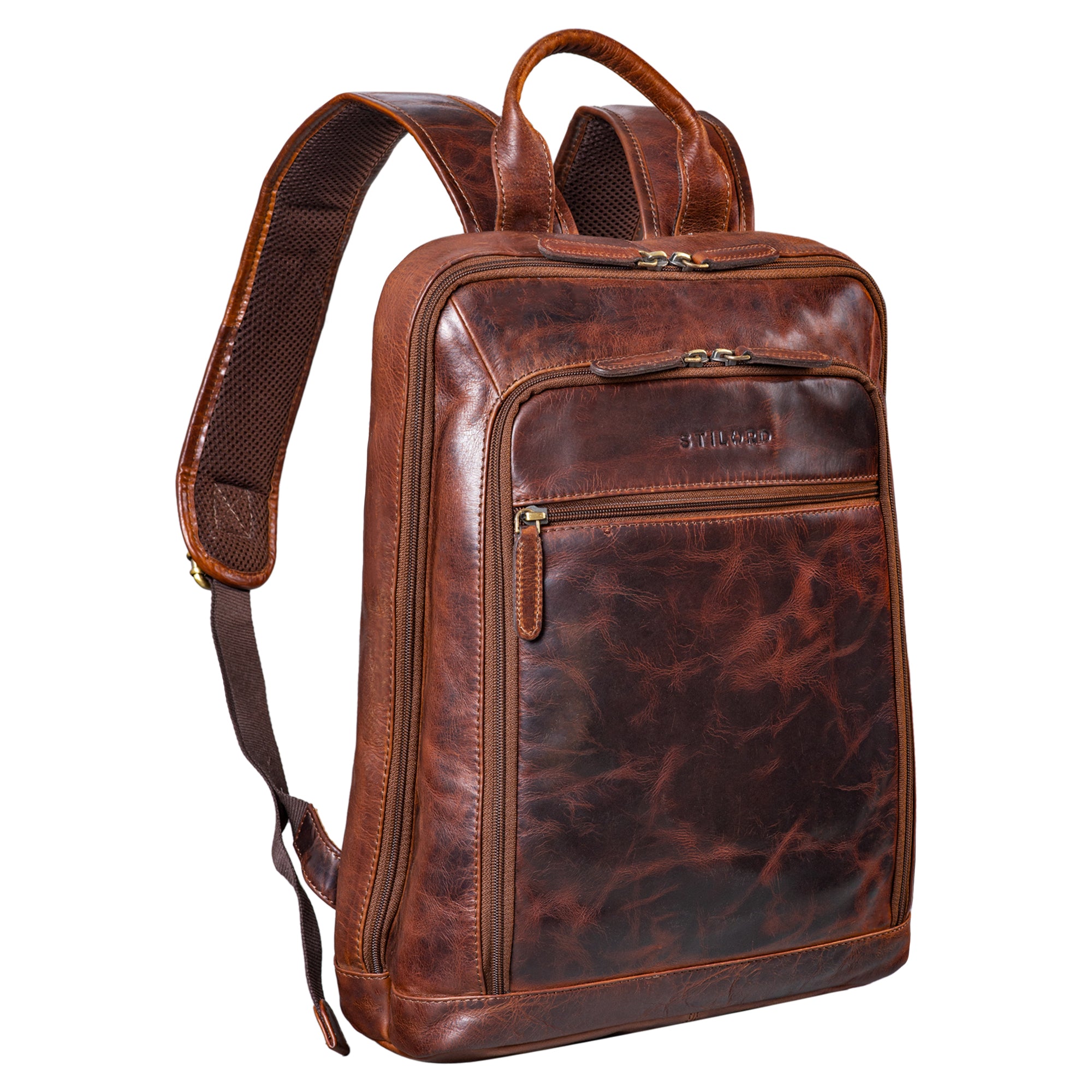 Lehrerrucksack Leder Retro braun