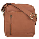 Schultertasche Leder braun