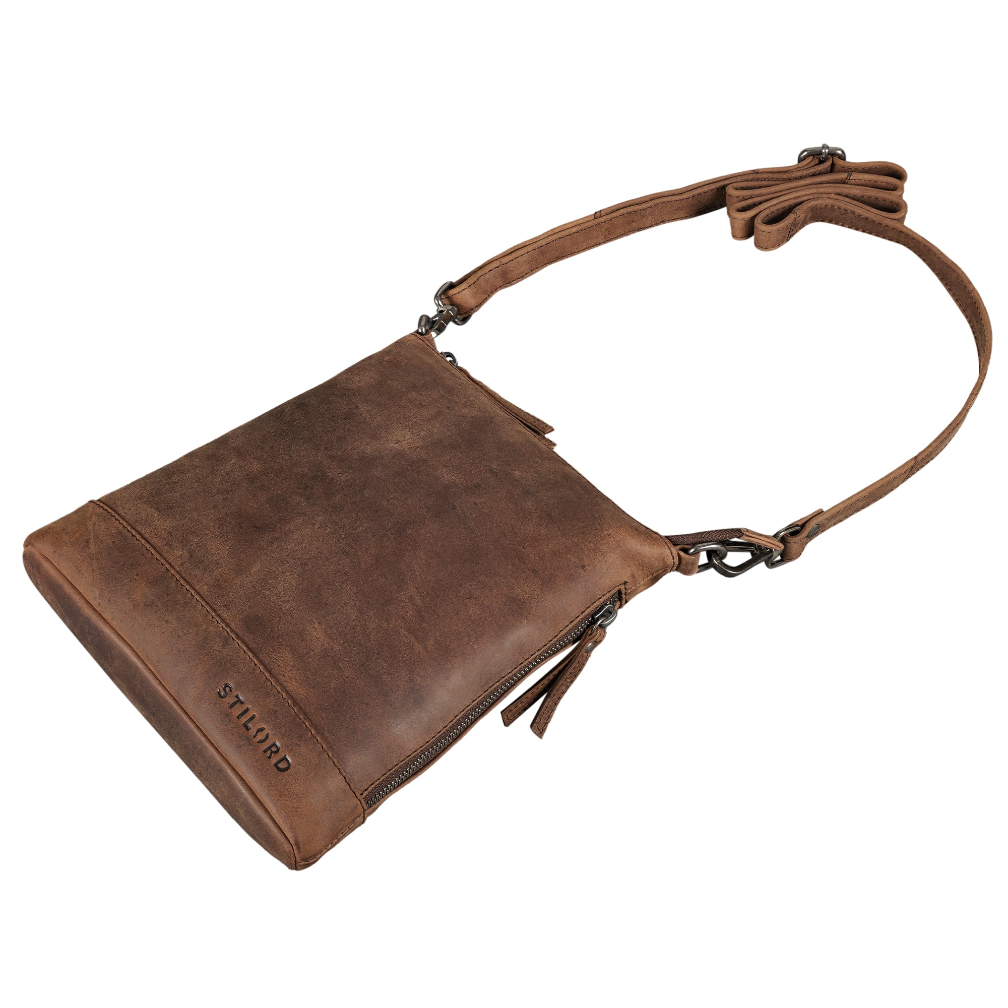 Leder Crossbody Bag Damen braun