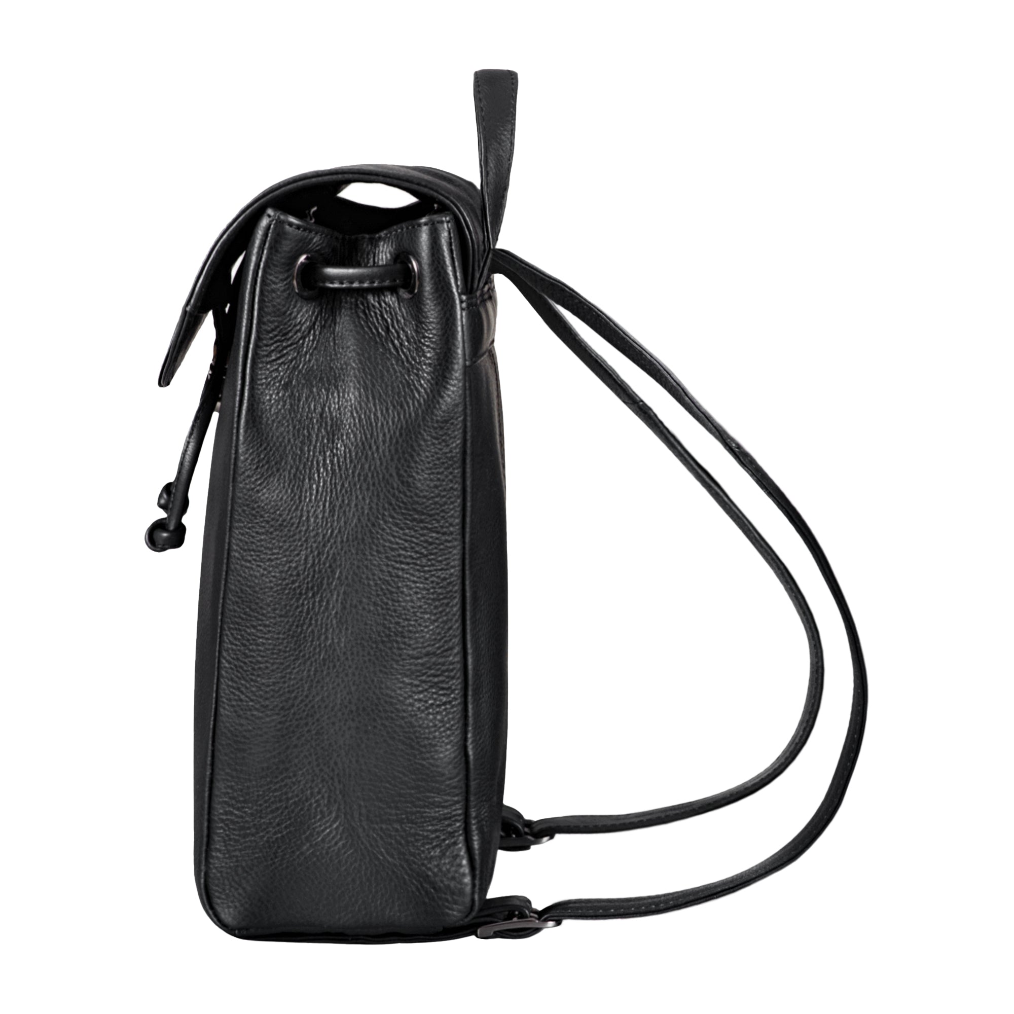 Schwarzer Damen Lederrucksack