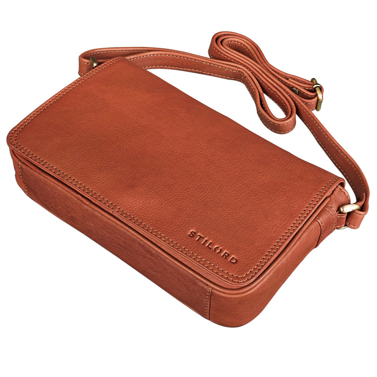 Schultertasche elegant braun