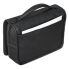 Retro Kulturtasche Leder schwarz