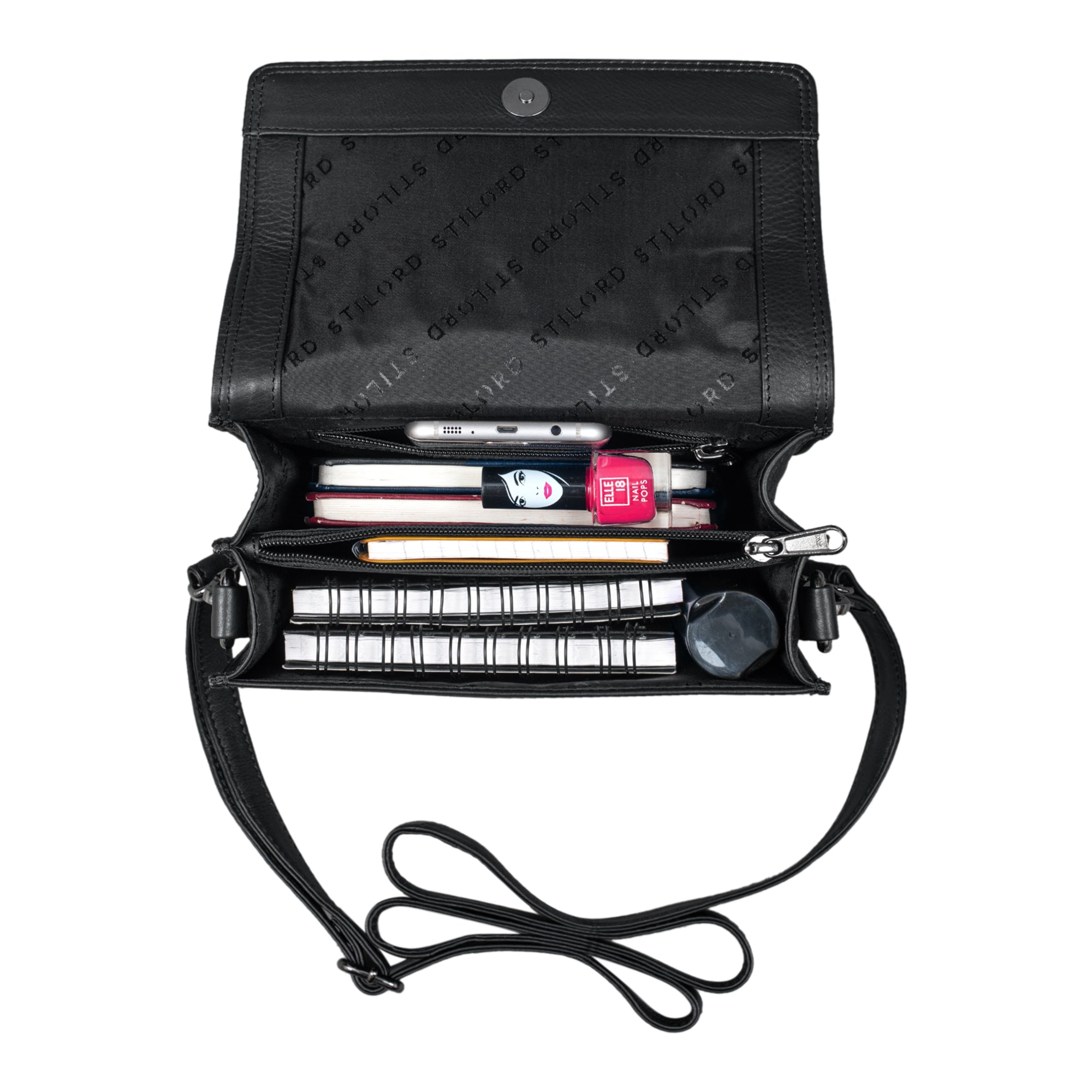 Damen Handtasche schwarzes Leder