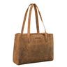 Damen Shopper aus Leder braun mittel groß