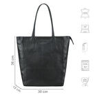 Shopper Tasche Damen Leder schwarz