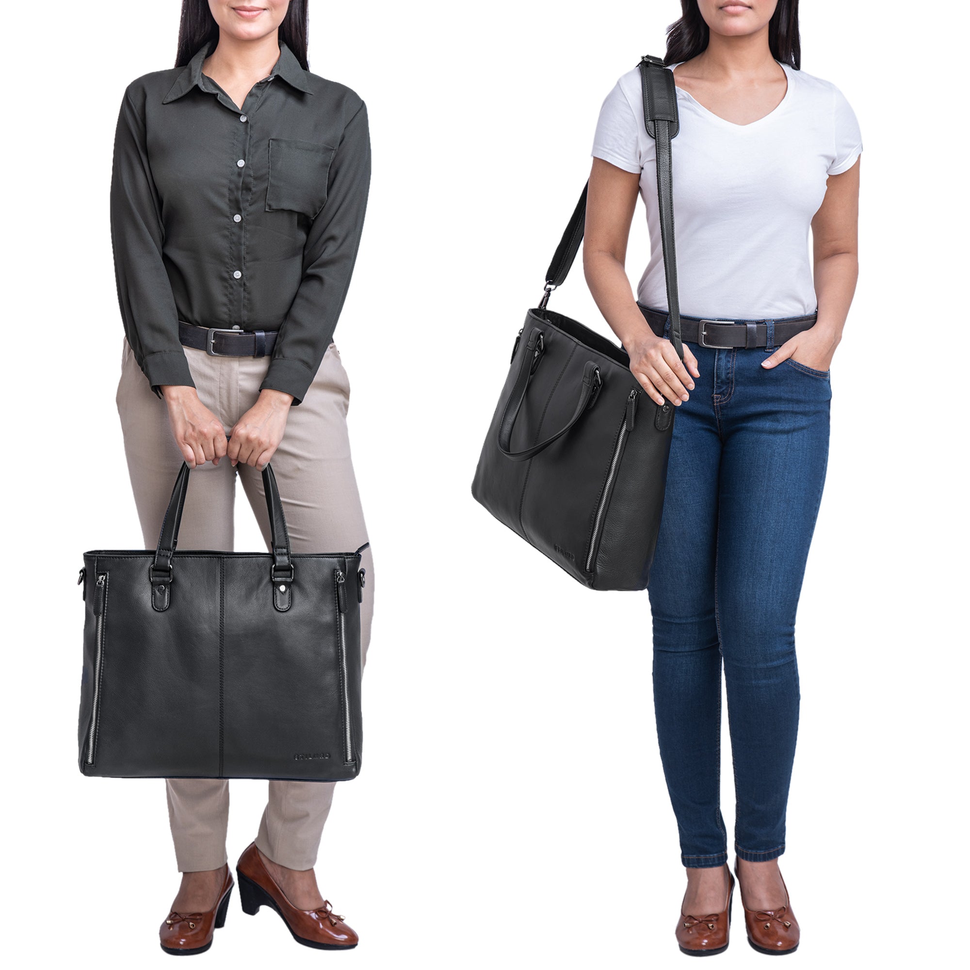 Shopper Tasche schwarz Tote Bag Leder