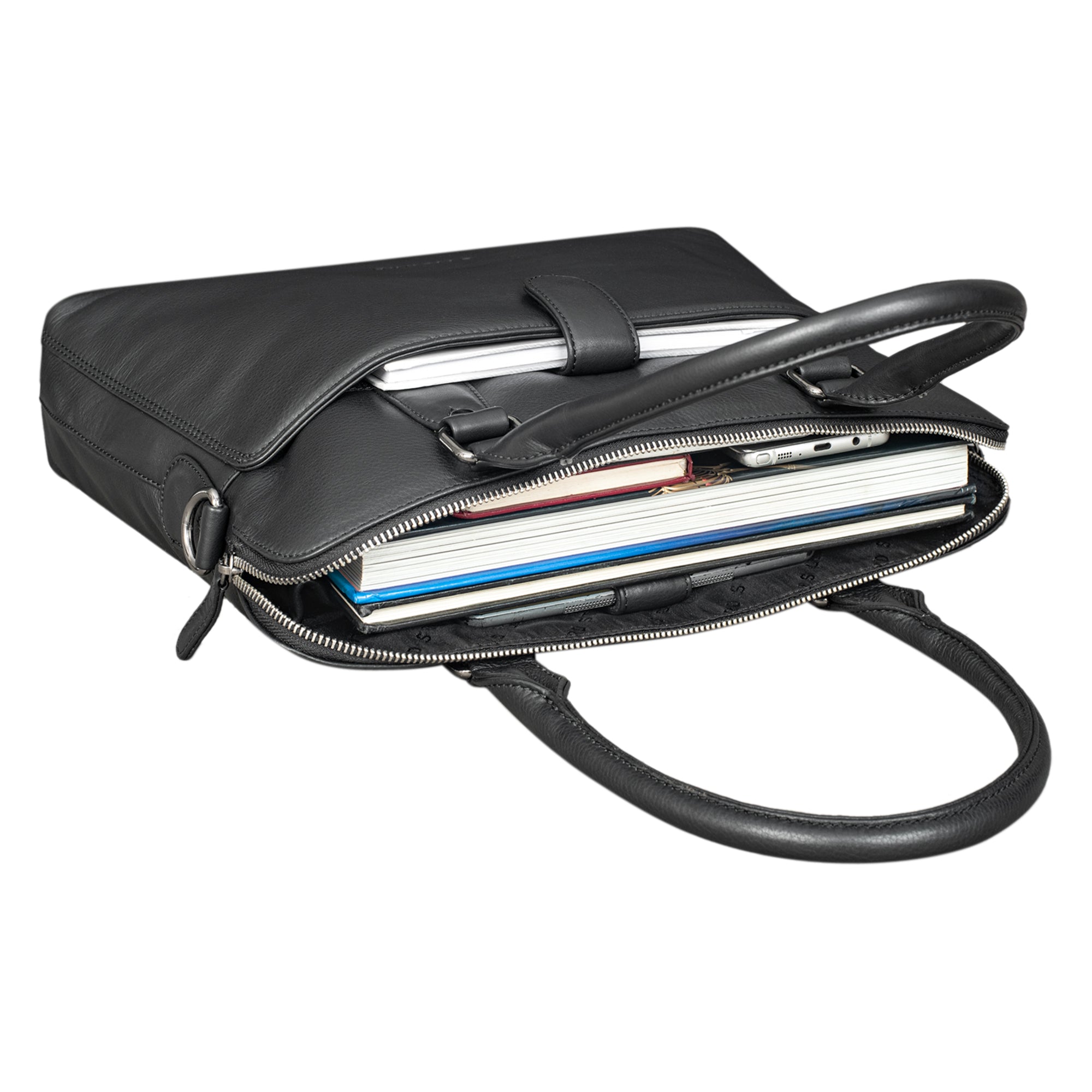 Damen Crossbody Bag Leder schwarz