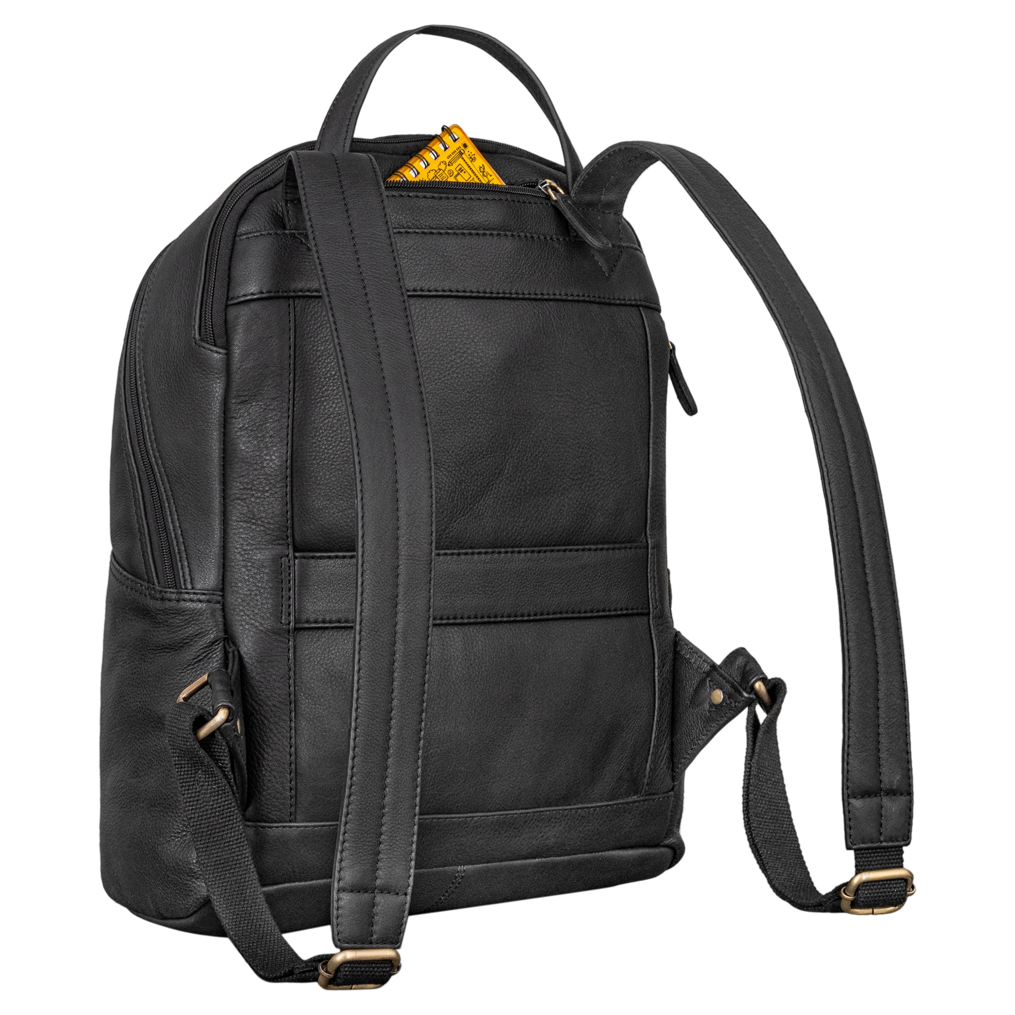 Lederrucksack Damen schwarz
