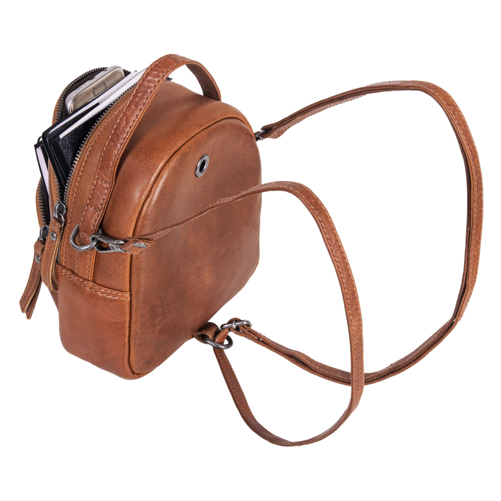 Schultertasche leder rucksack braun
