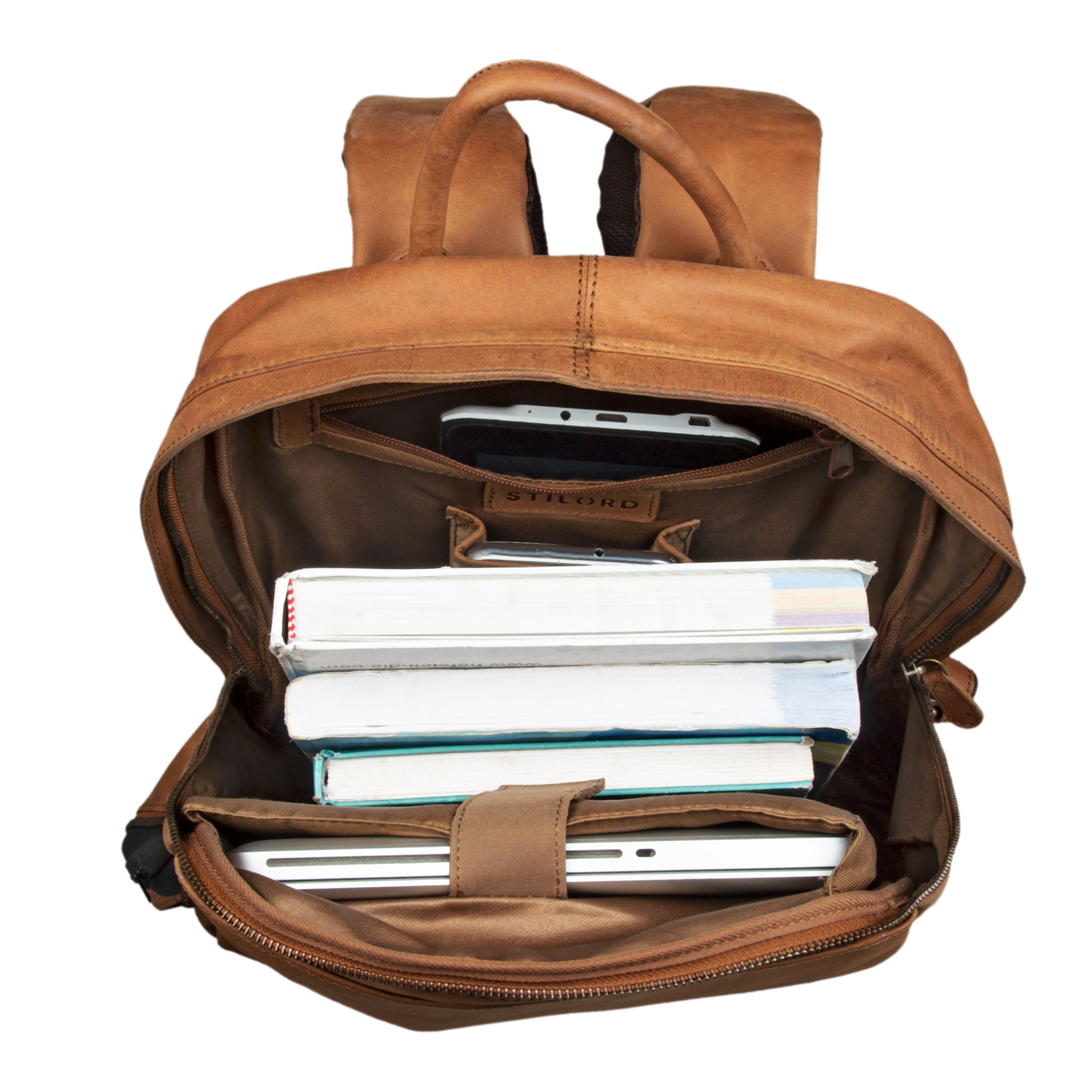 Lederrucksack Daypack Vintage Herren braun