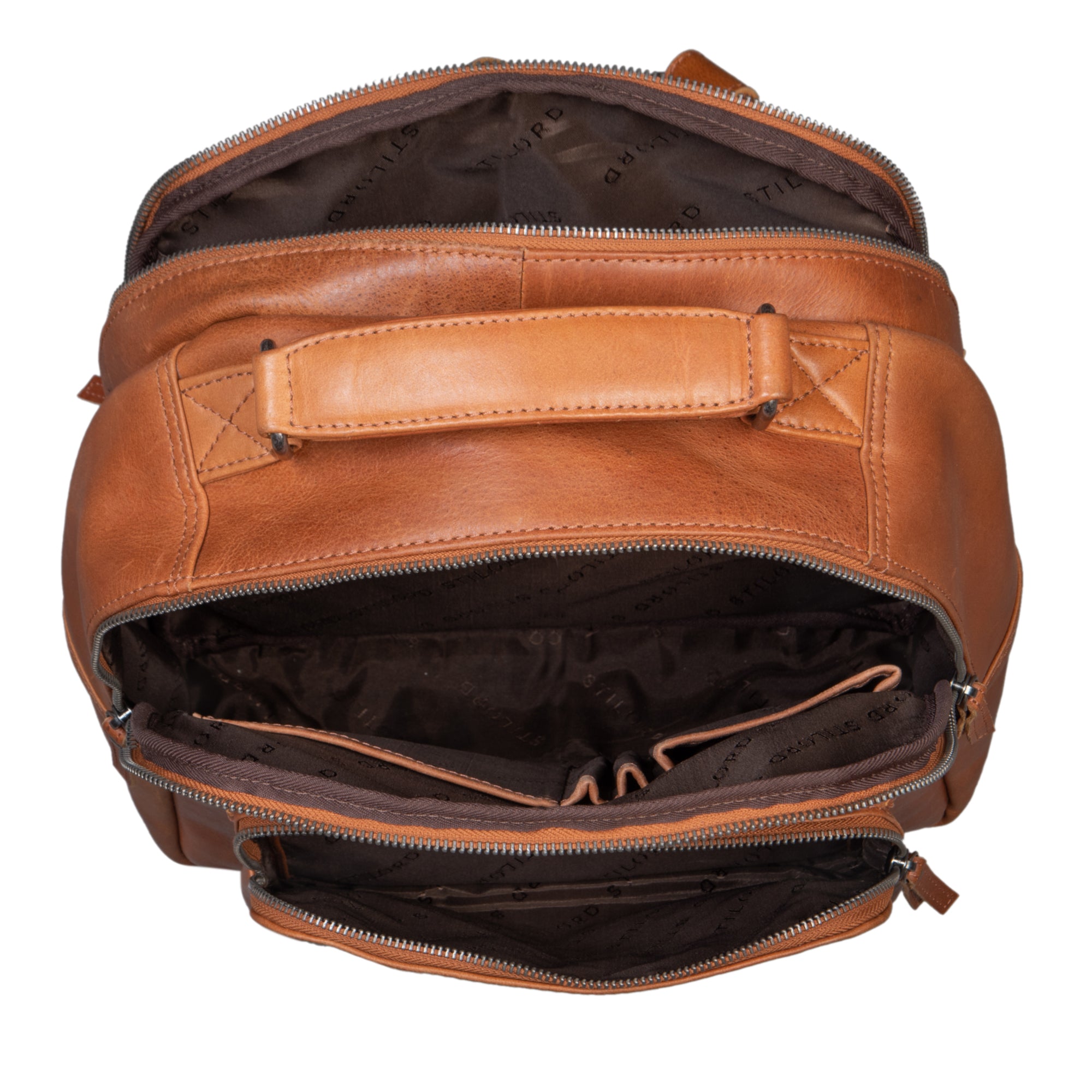 Rucksack mit Laptopfach Leder braun