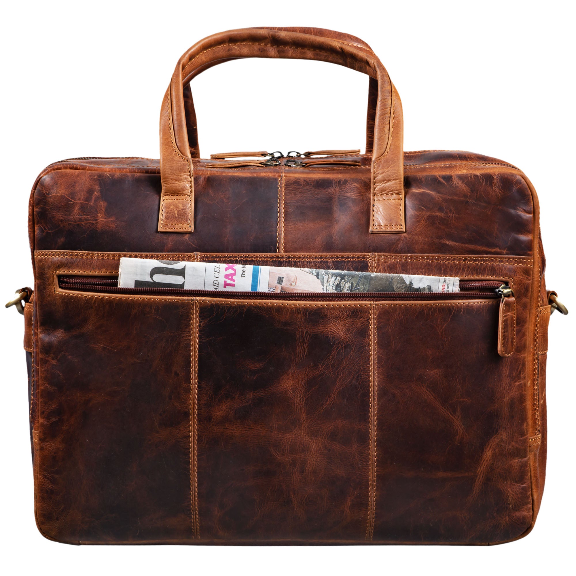 Echtleder Herrentasche Vintage cognac braun