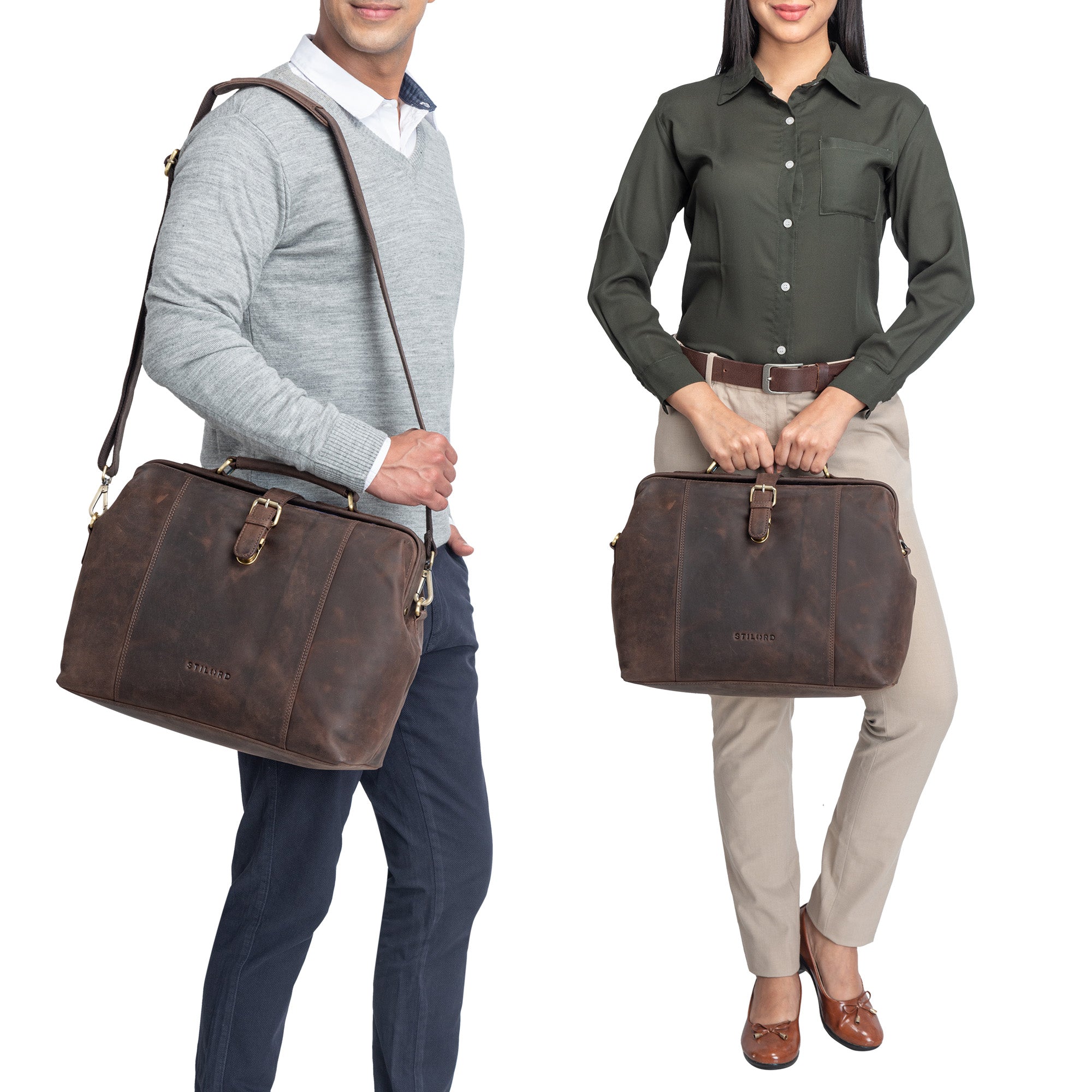 Echtleder Arzt Tasche braun