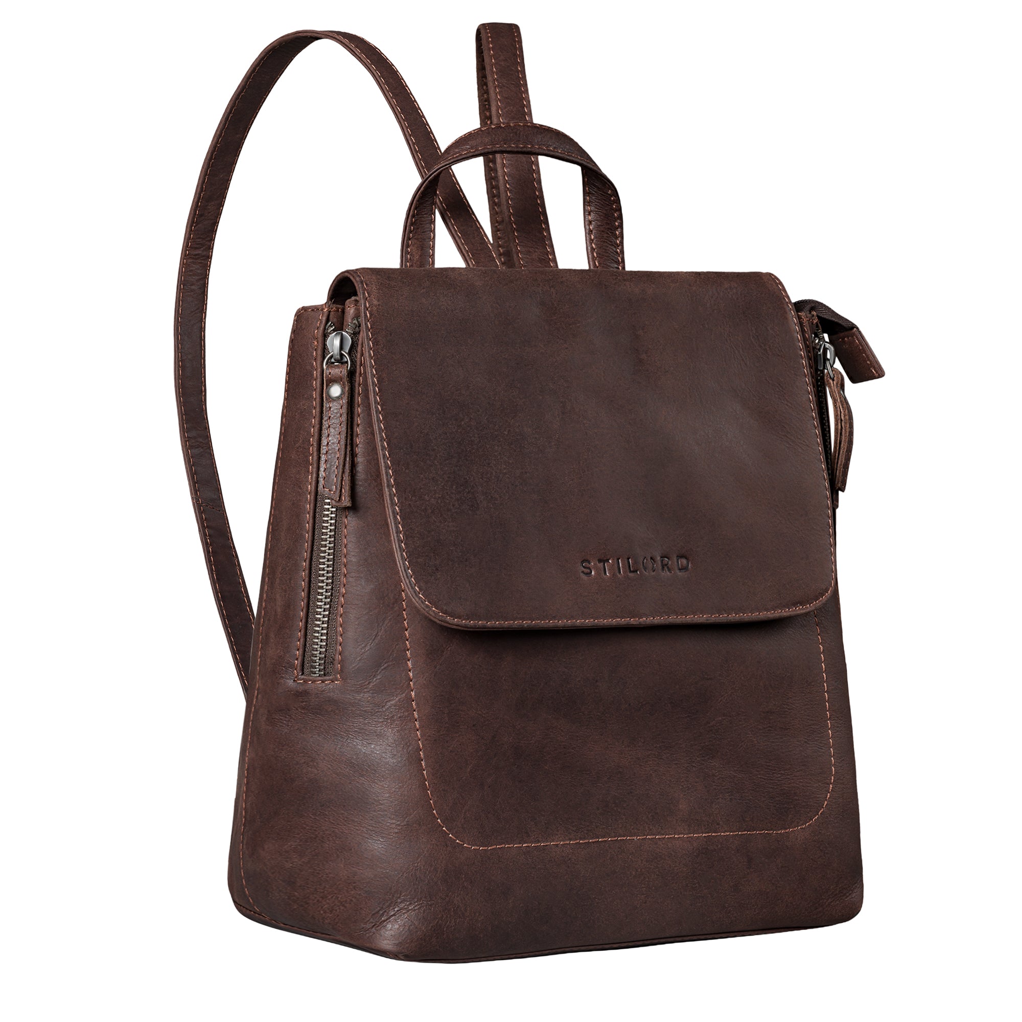 Frauen Rucksack klein Echtleder in braun