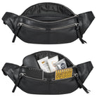 Gürteltasche Leder schwarz gross