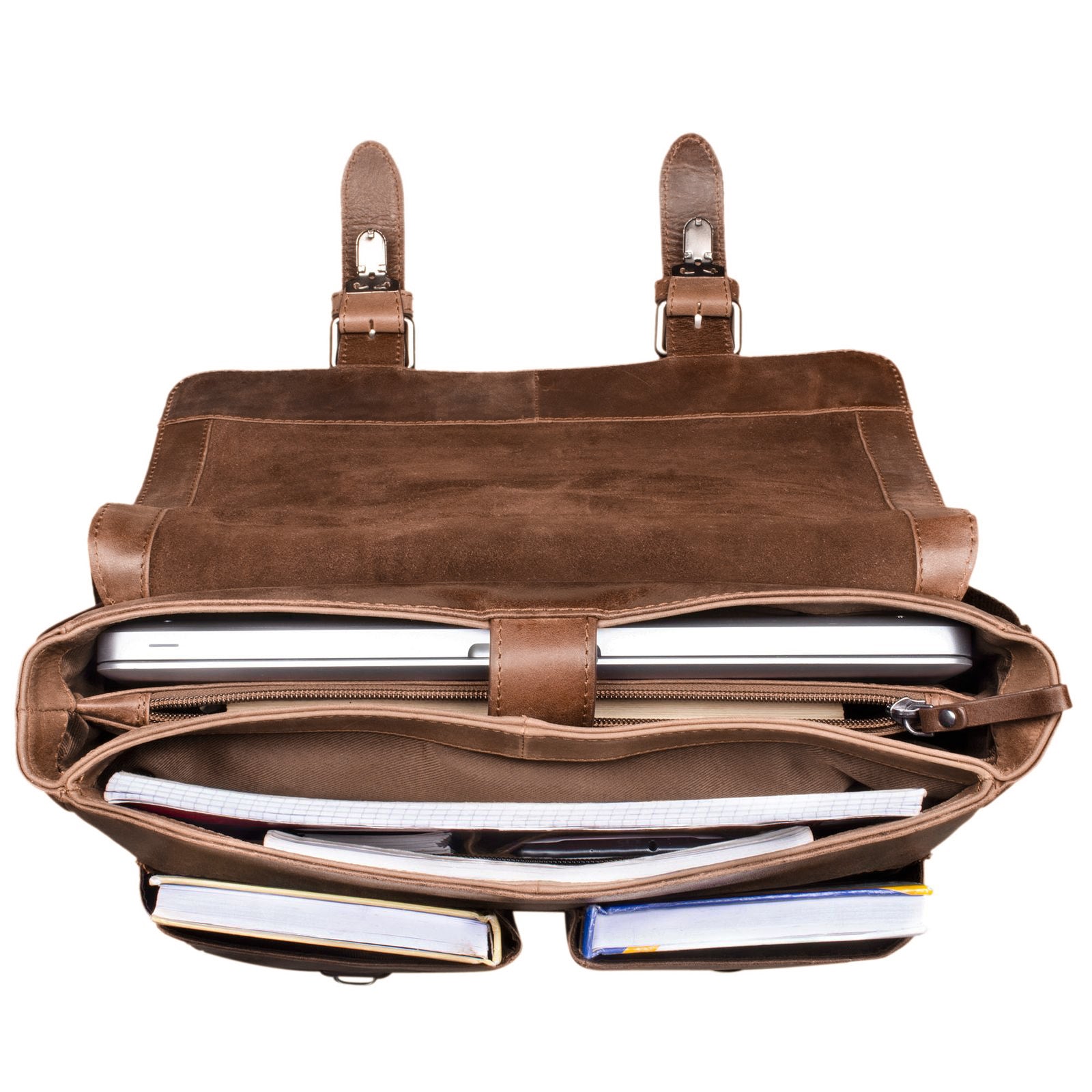 Leder Messenger Bag Vintage dunkel braun