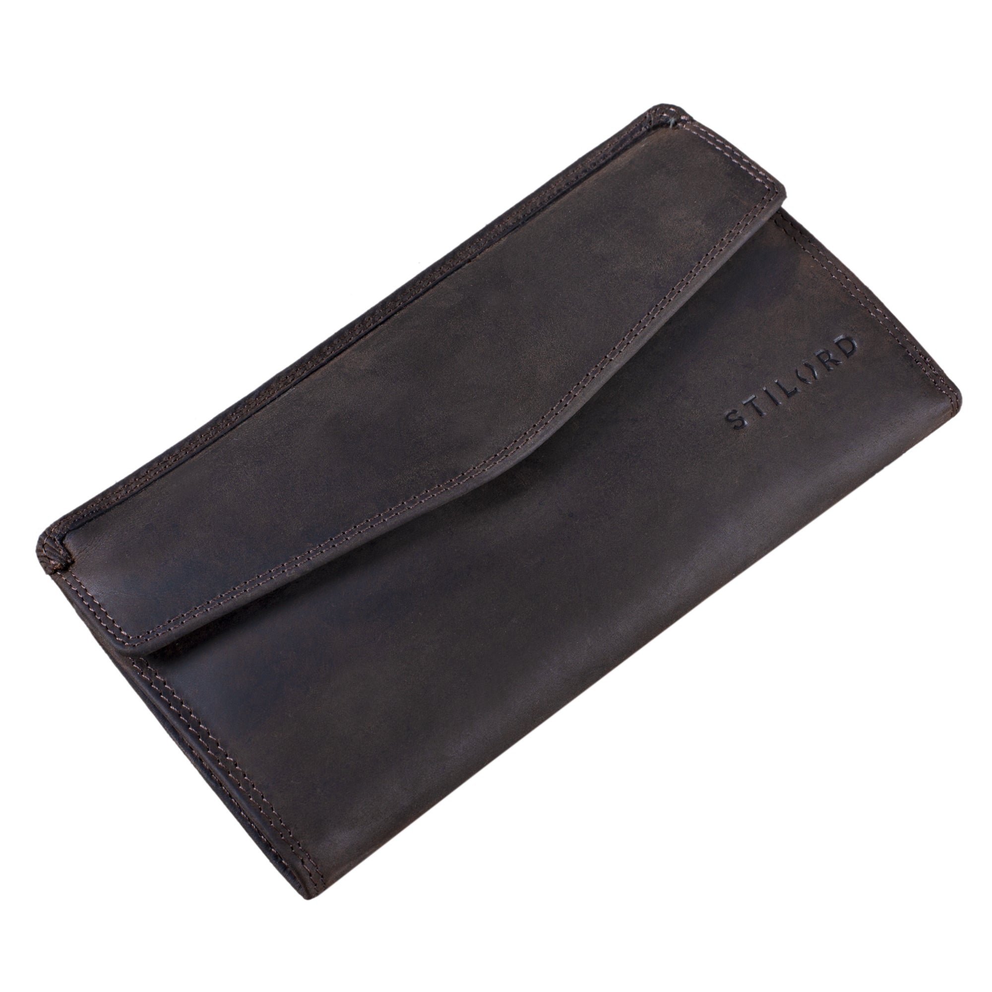 Lederportemonee für Damen Vintage braun