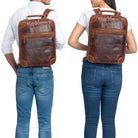 Männer Rucksack Echtleder braun