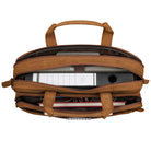 Echtleder Schultertasche für das Büro in braun