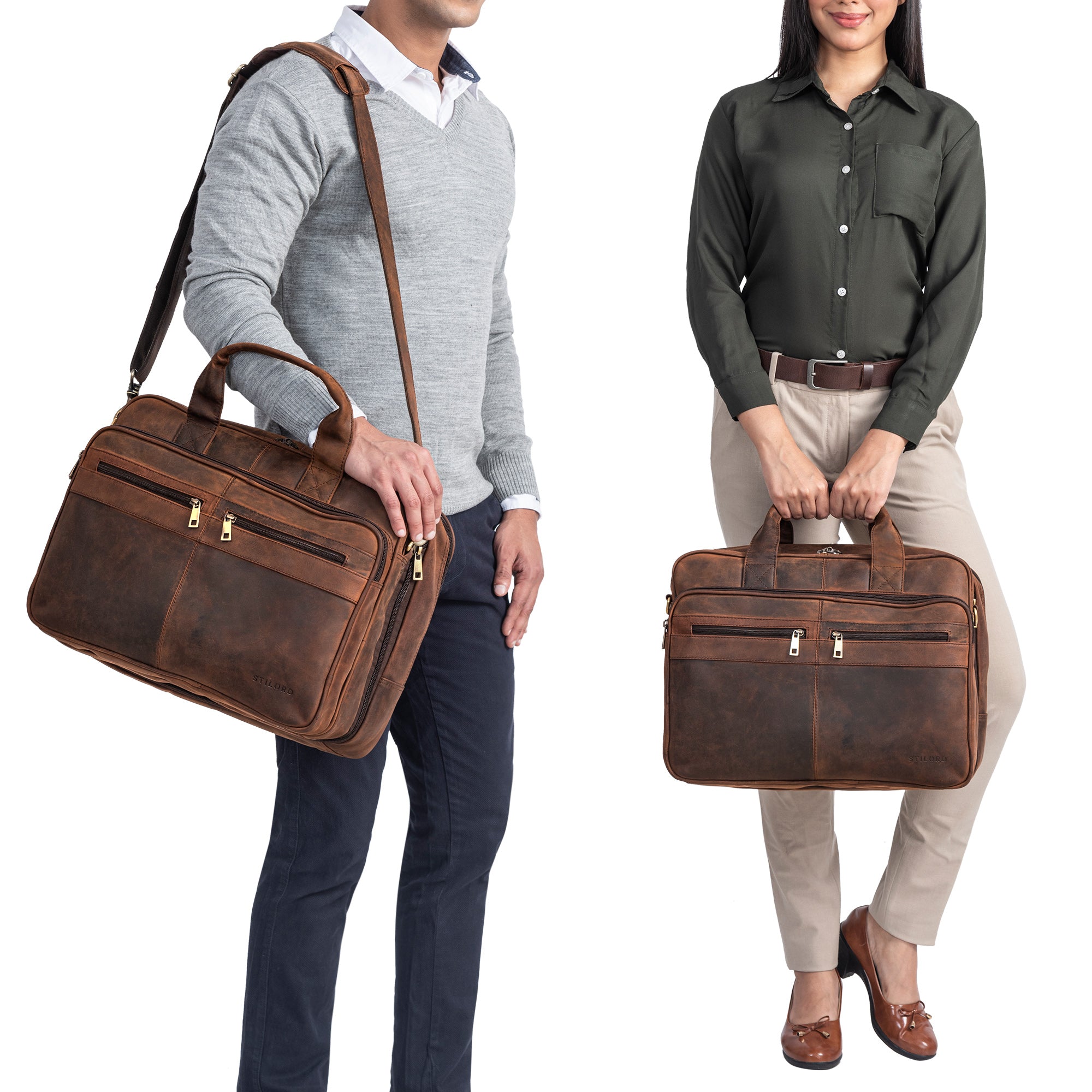 Braune Lehrertasche  Leder groß