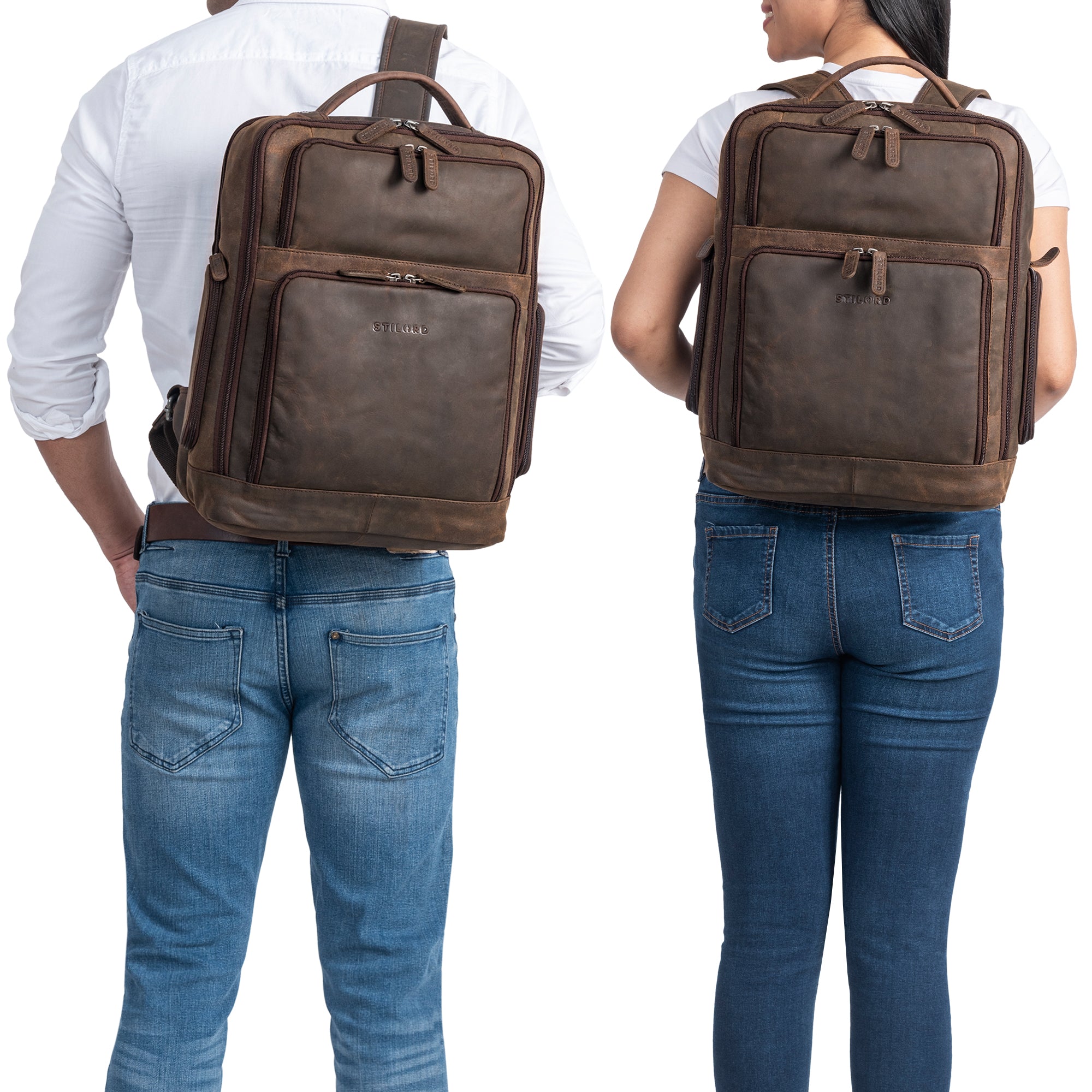 Großer Lederrucksack unisex