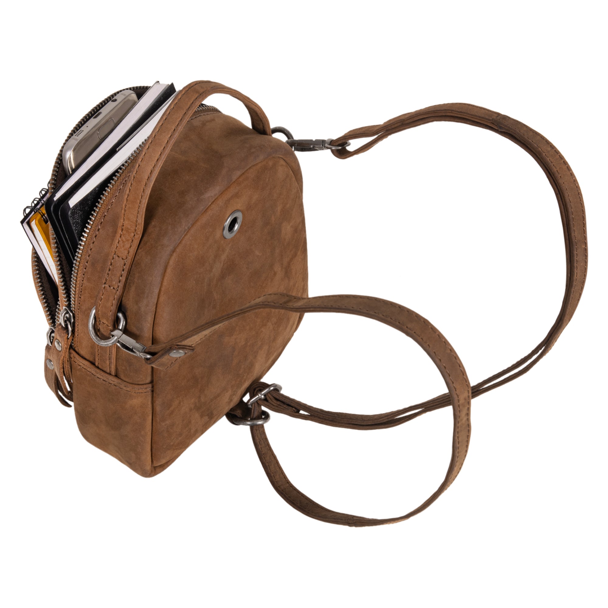 Lederrucksack frauen vintage braun