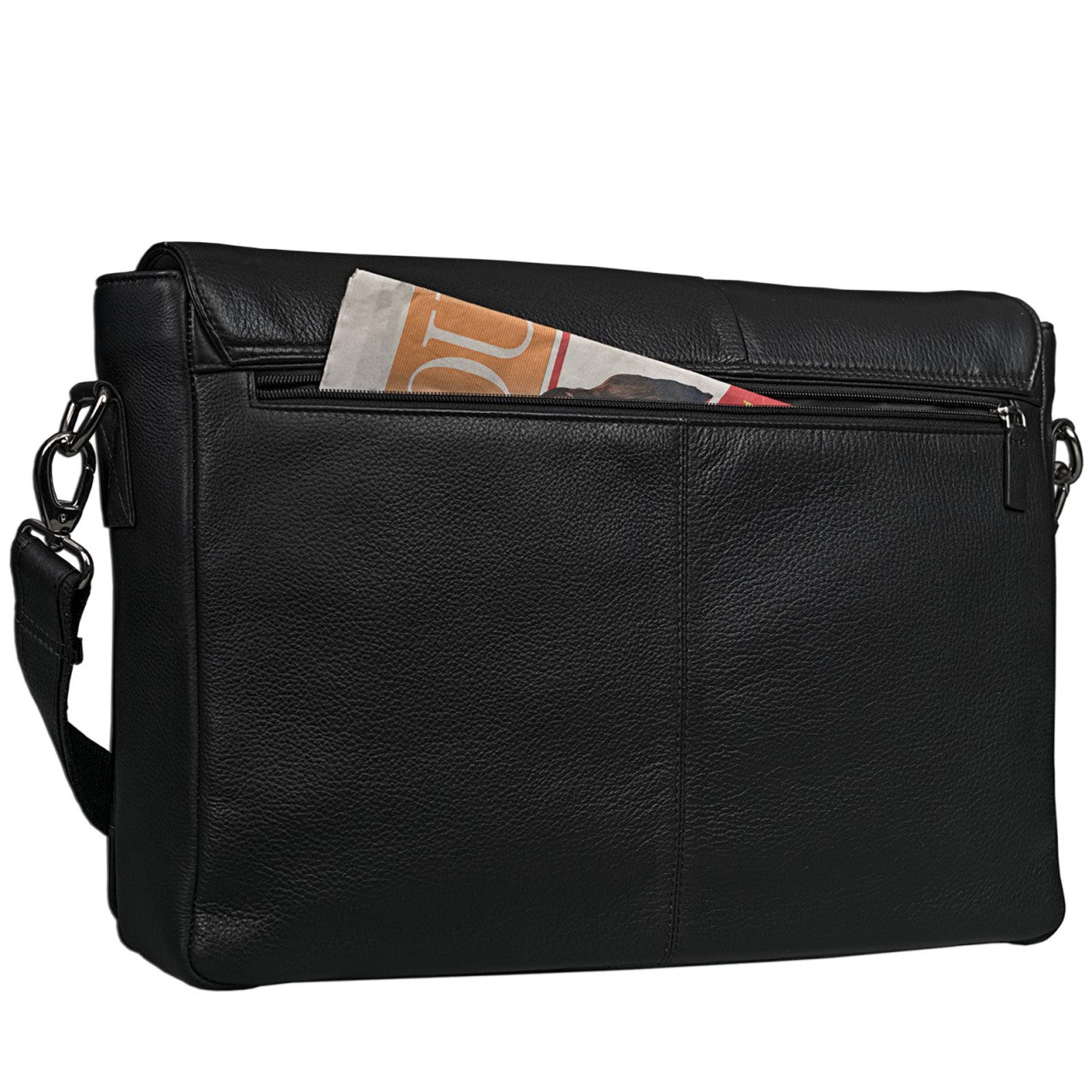 Elegante Notebooktasche Businesstasche aus Leder schwarz