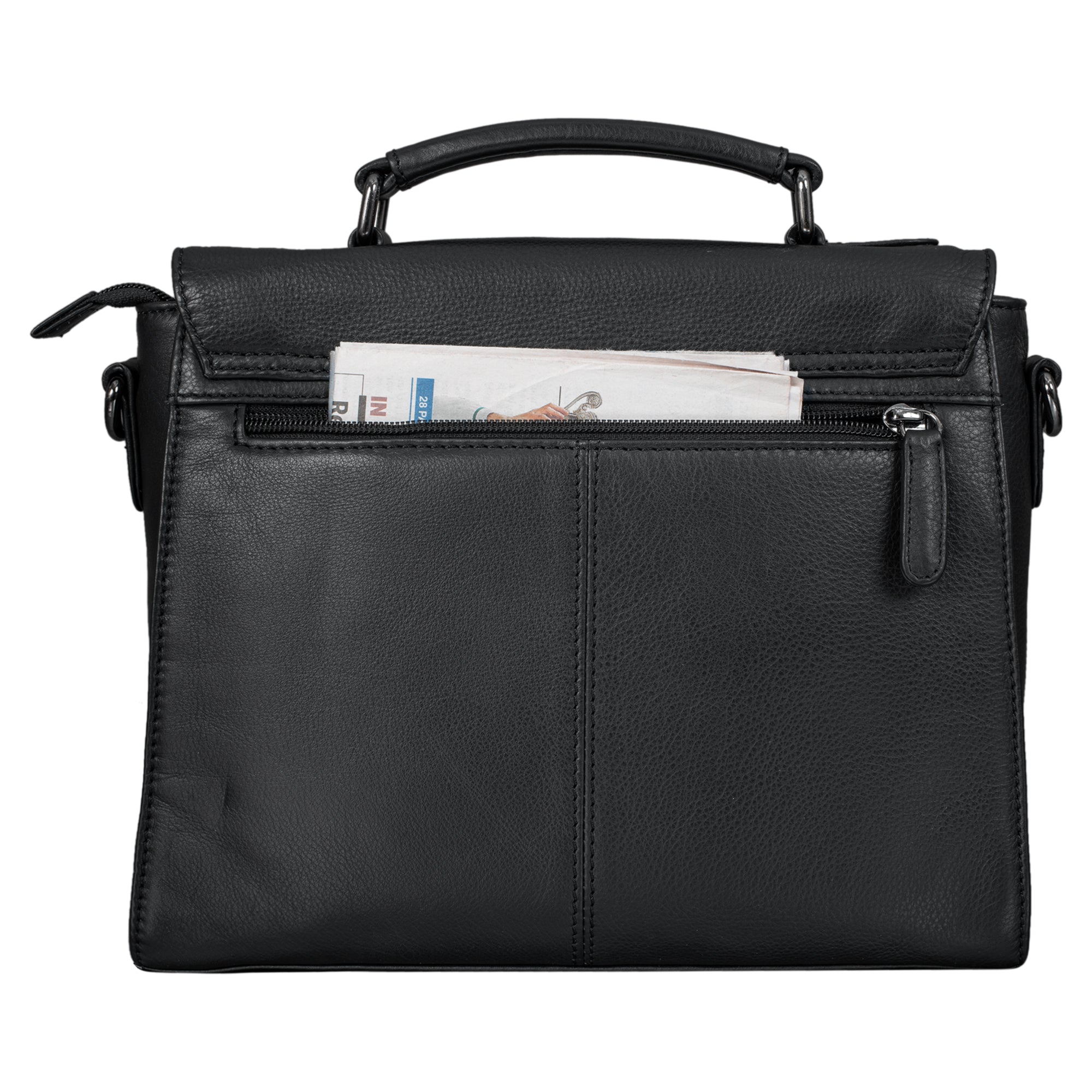 Leder Handtasche Damen schwarz