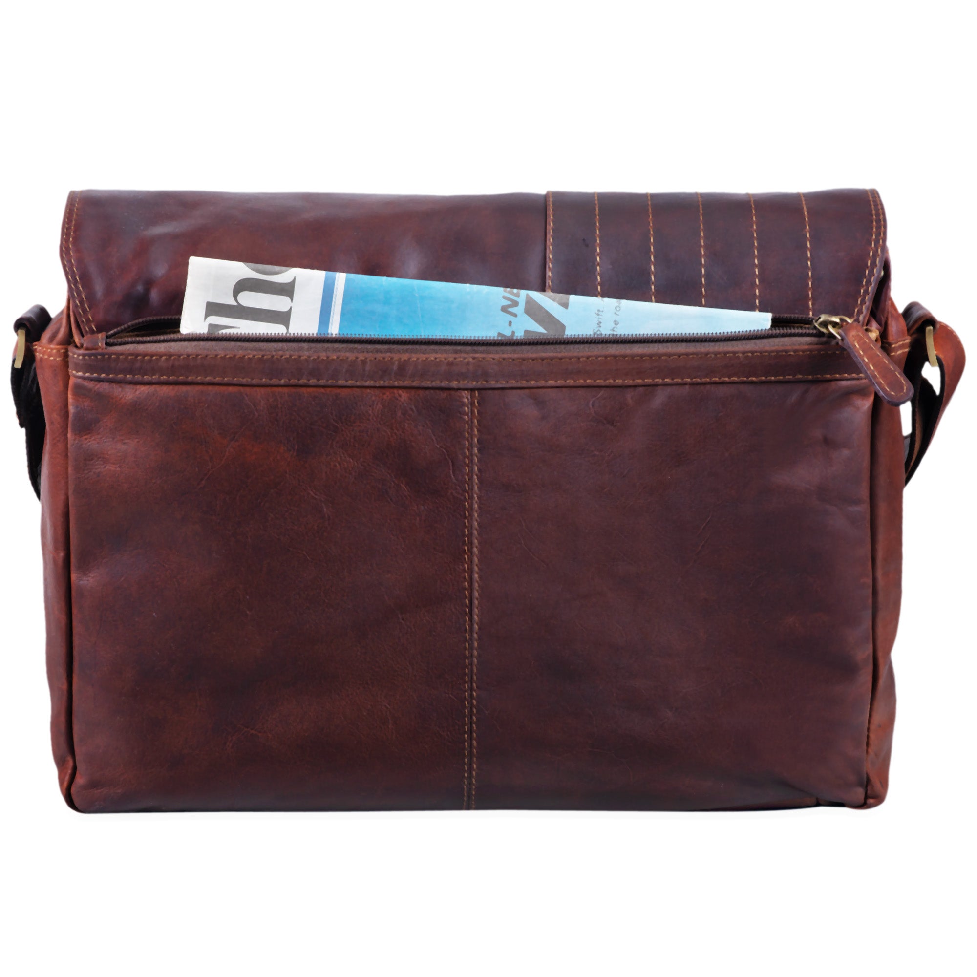 Leder Schultertasche braun