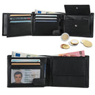 Elegantes Leder Herren Portemonnaie schwarz
