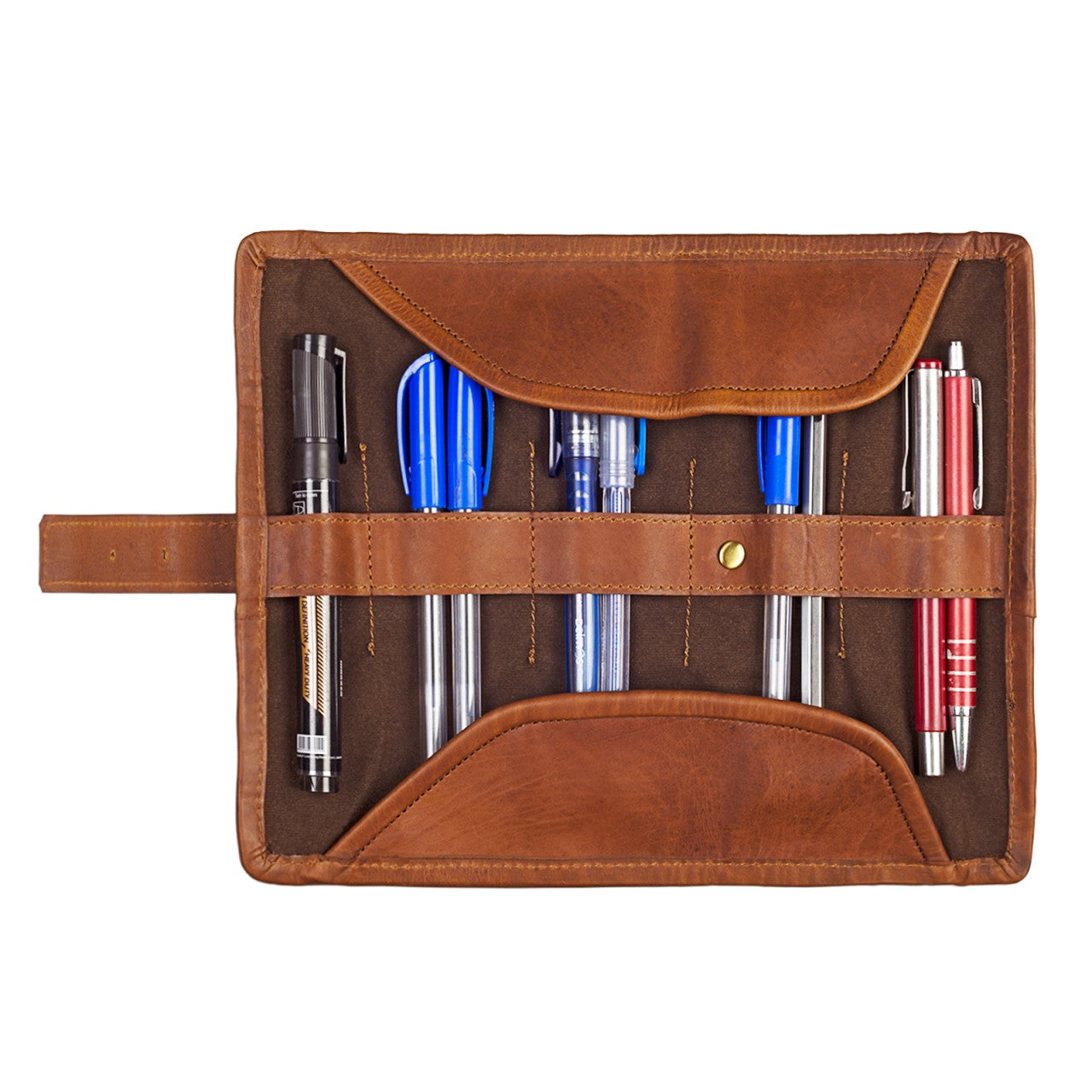 Stiftetasche braun rund