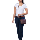 Braune Lederhandtasche für Frauen