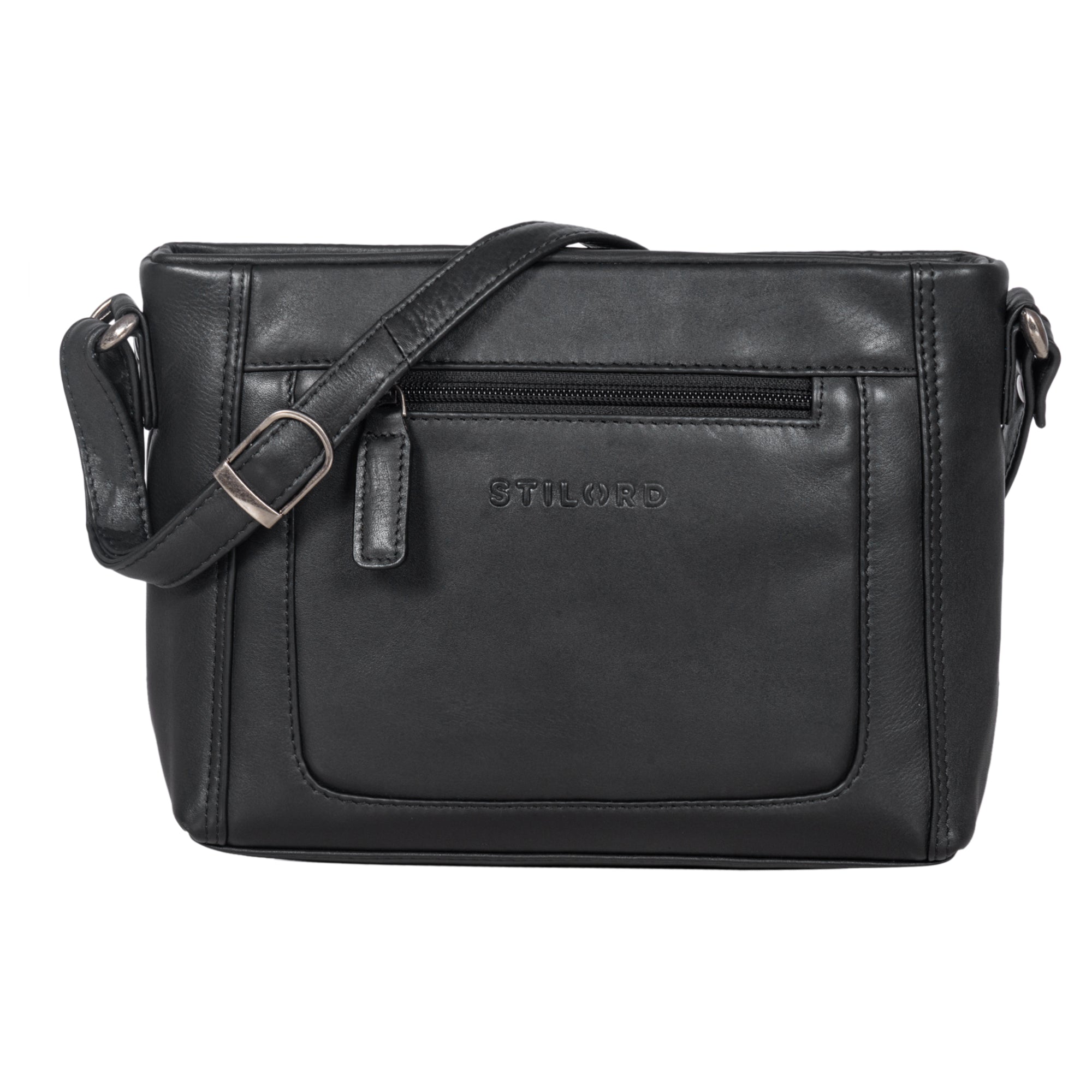 Leder Handtasche Damen schwarz Freizeit
