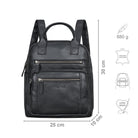 Freizeitrucksack Damen Leder schwarz