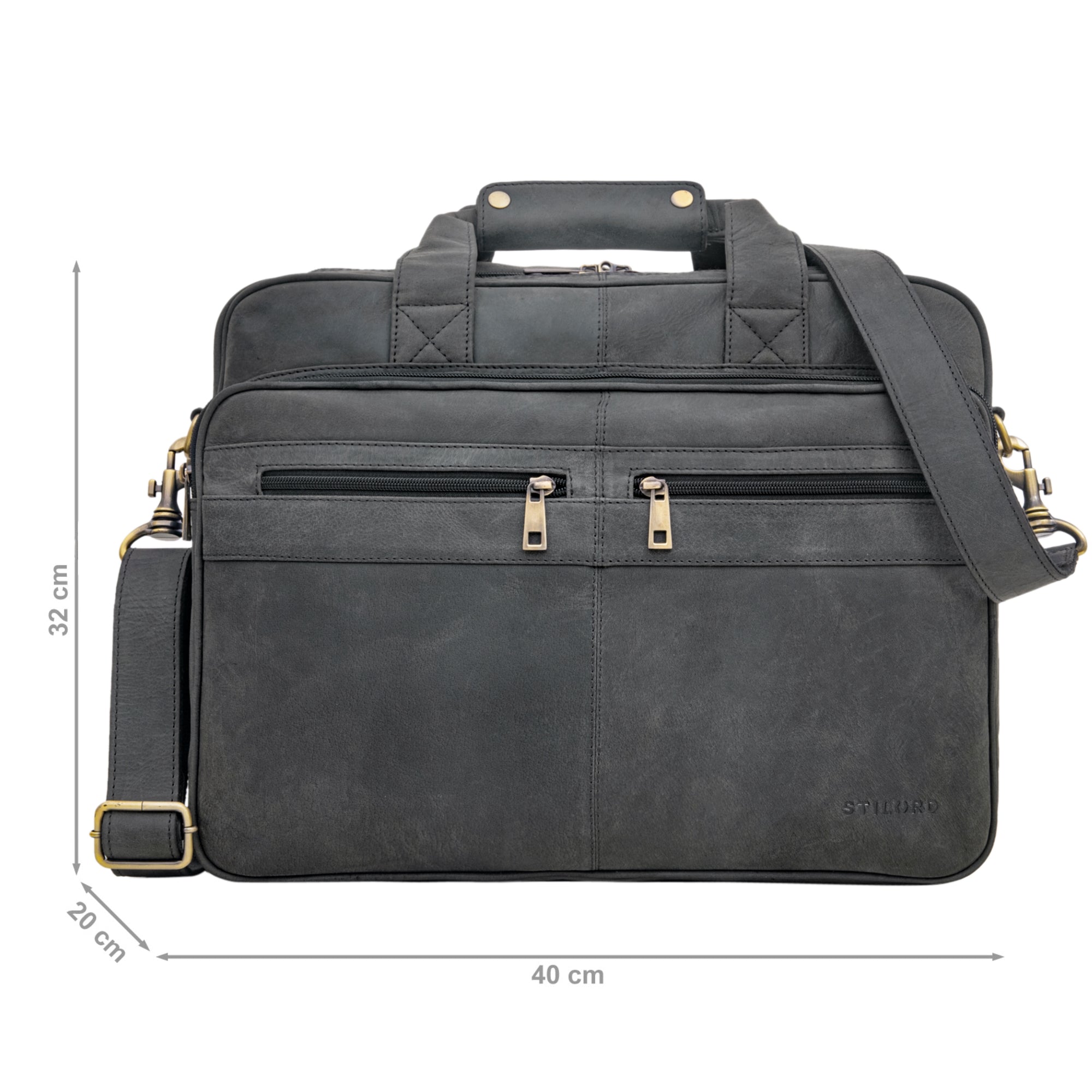 Graue Ledertasche Vintage Design