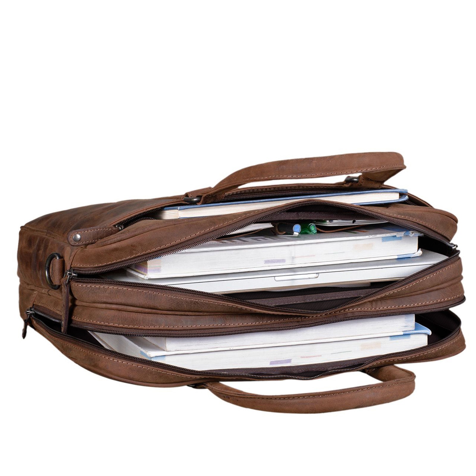 Umhängetasche Leder Business braun