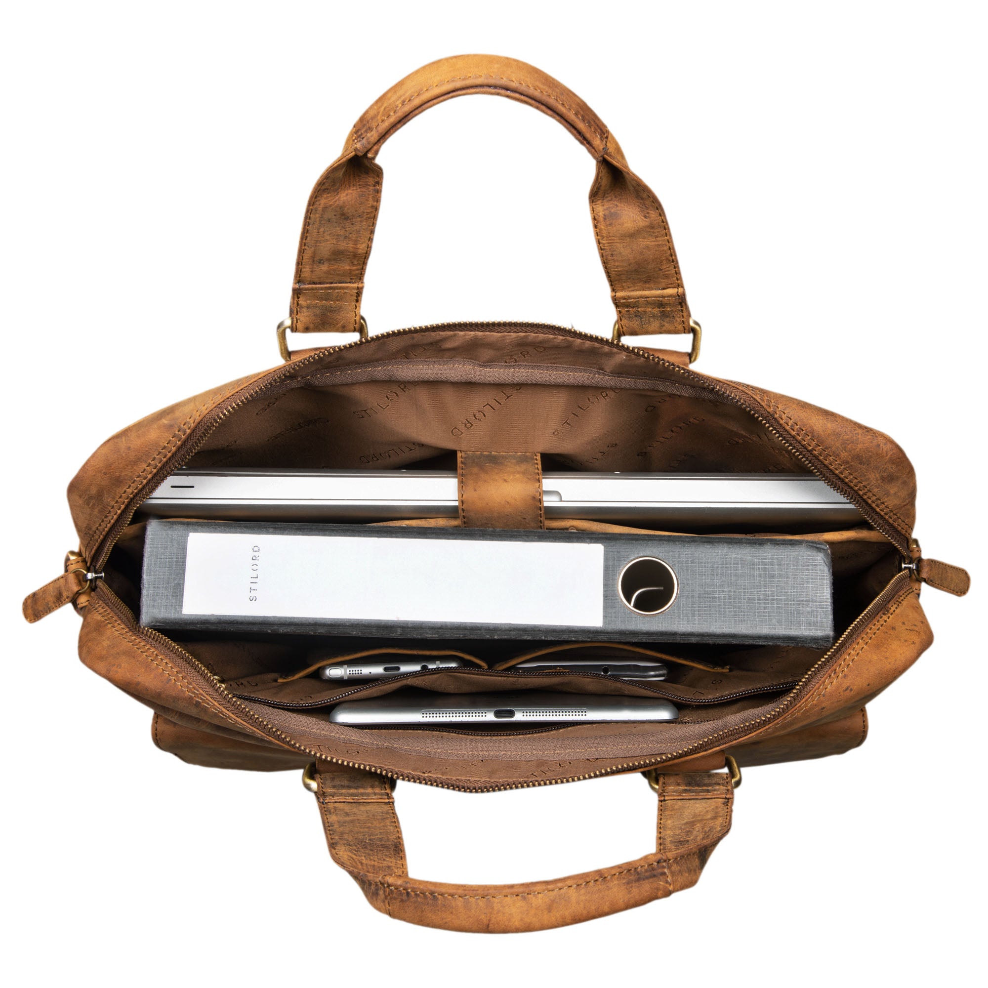 Braune Ledertasche Aktentasche DIN A4