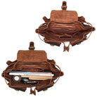 Rucksackhandtasche Leder braun