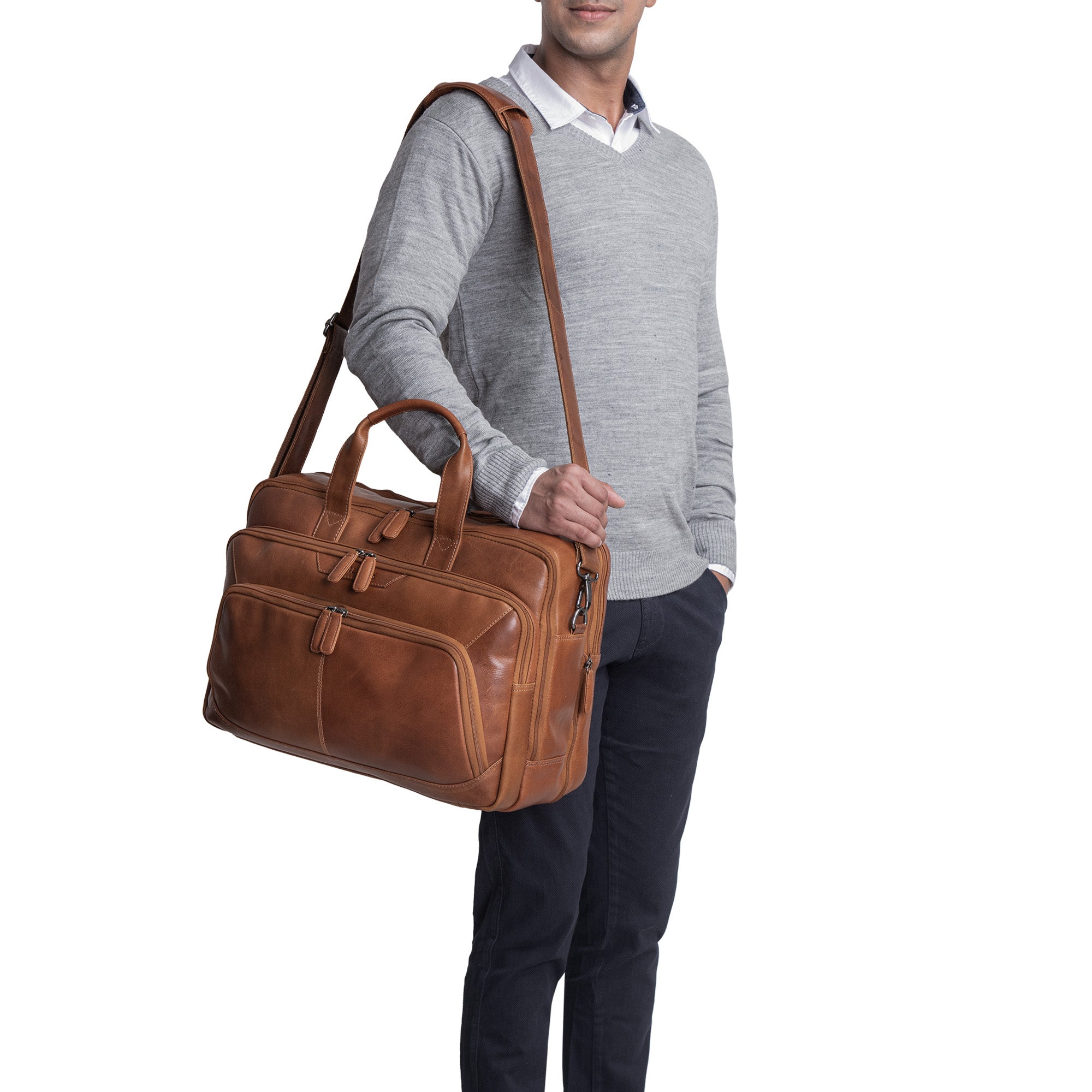 Große Leder Vintage Tasche für Büro Arbeit
