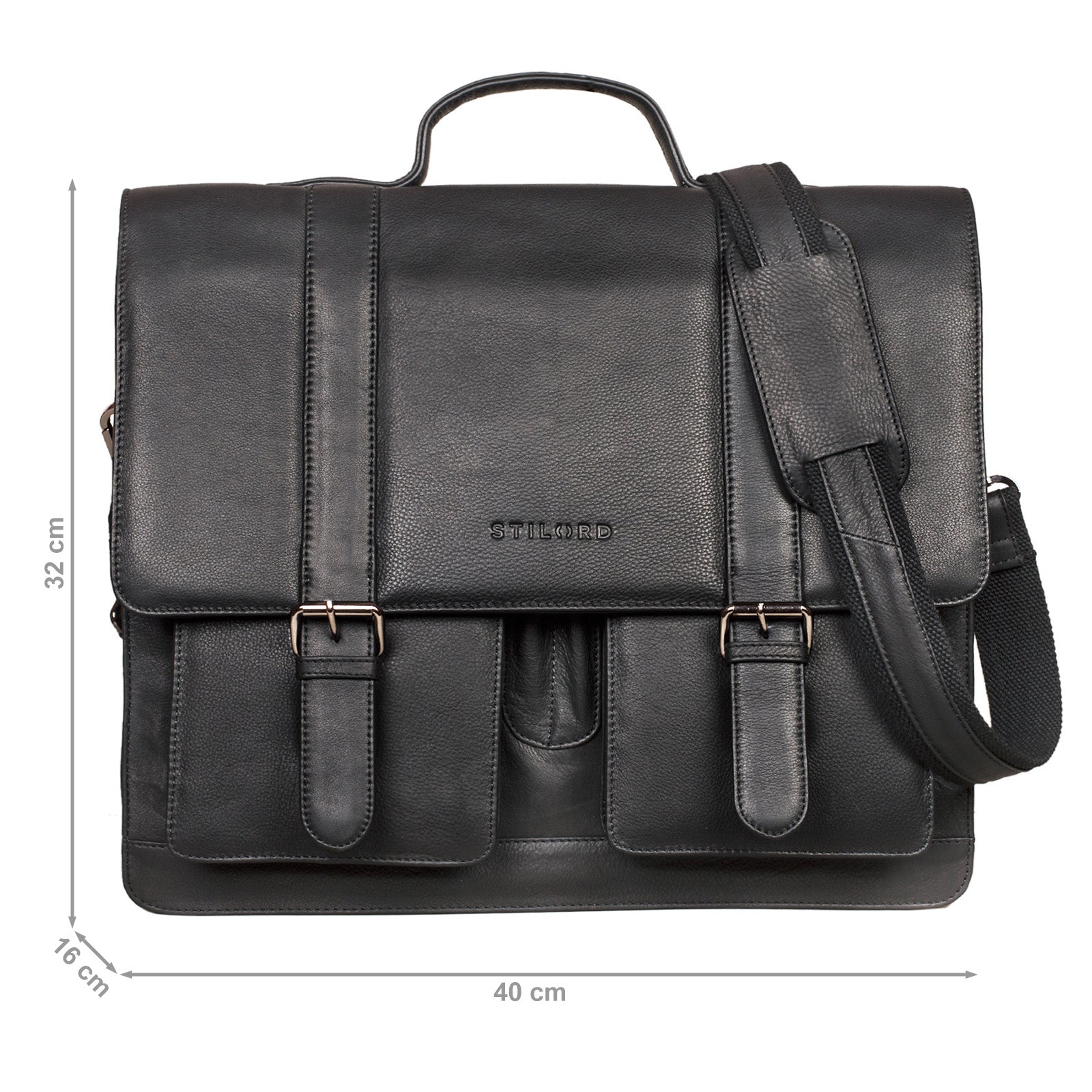 Lehrertasche Leder Schwarz